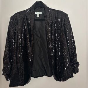 Dressbarn Shimmering Black Sequin Jacket